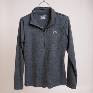 Under Armour Fitted Gray Heat Gear Quarter-Zip Pullover Medium Womens M